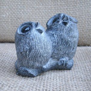Vintage Hand Carved Soapstone Baby Owl Figurine